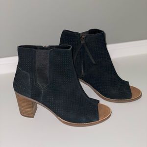 Black Open-Toe Boot Heels